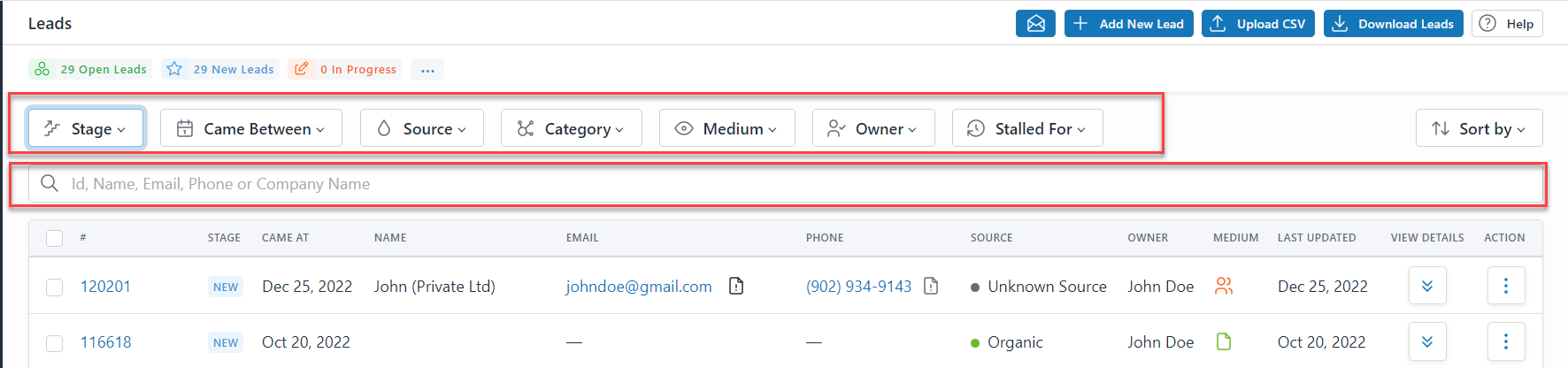 Managing Leads