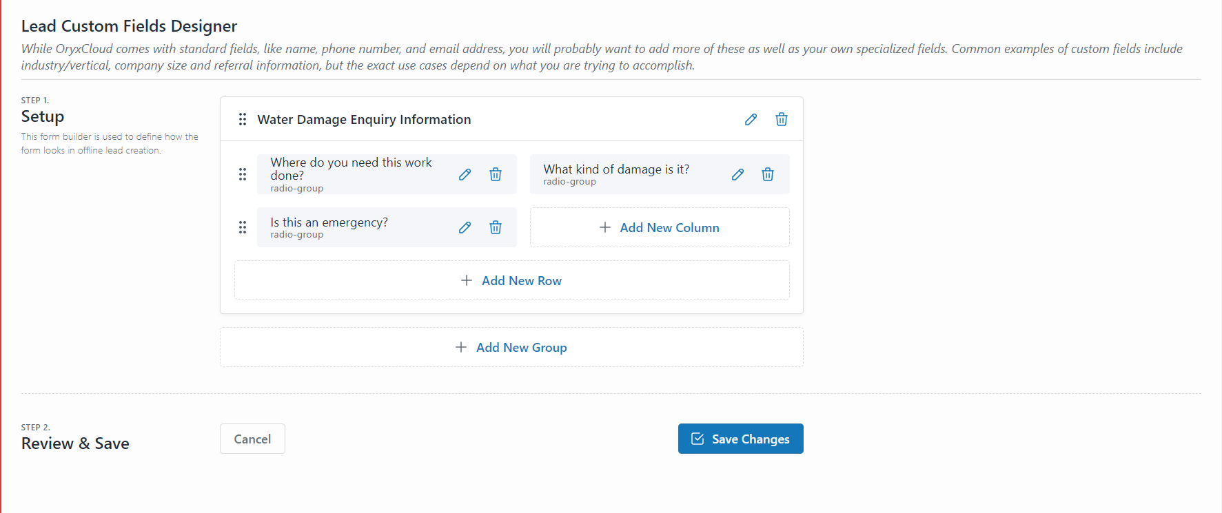 Setting Up Custom Fields