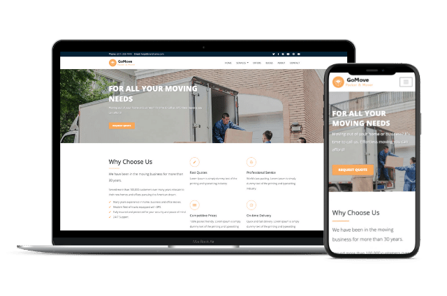 moving company website template