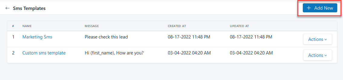 Creating SMS Templates Figure 34