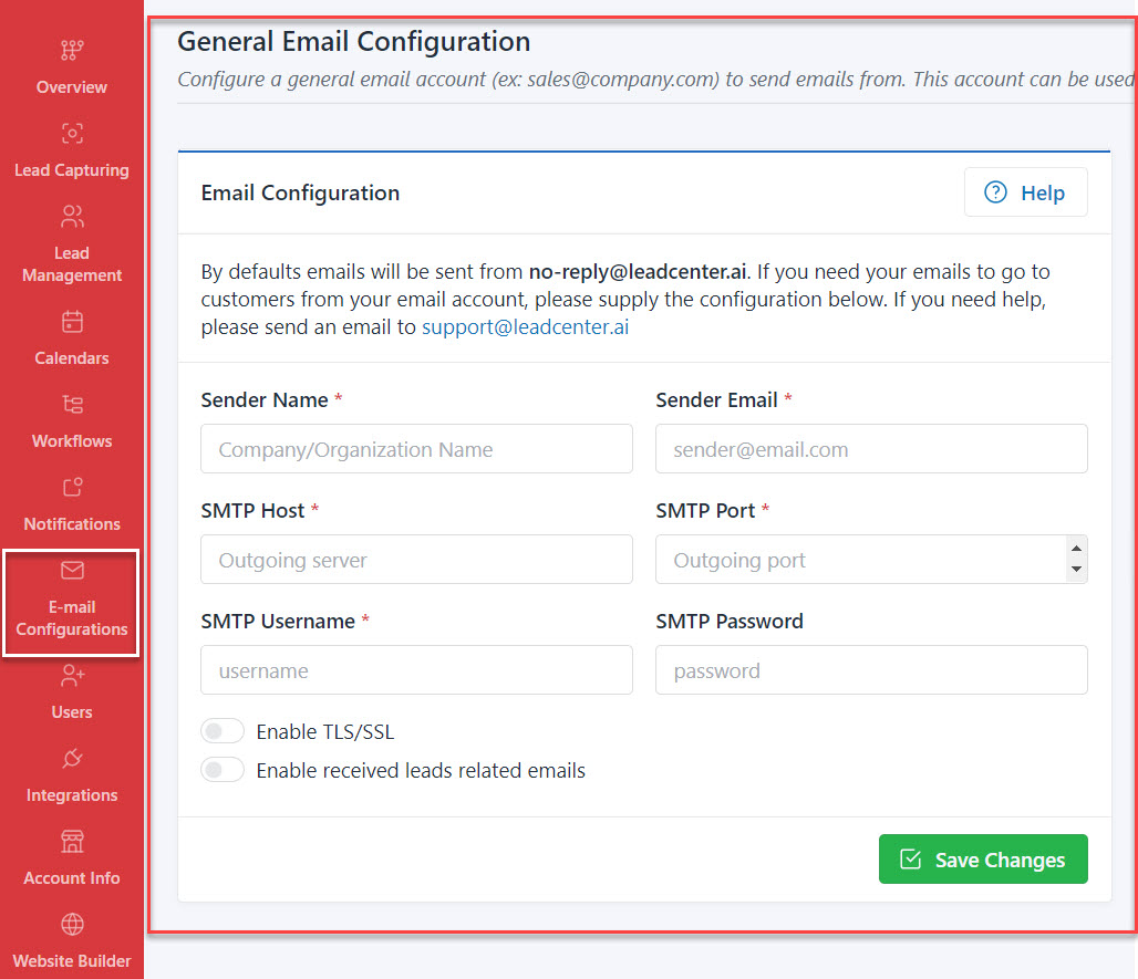 General Email Configuration