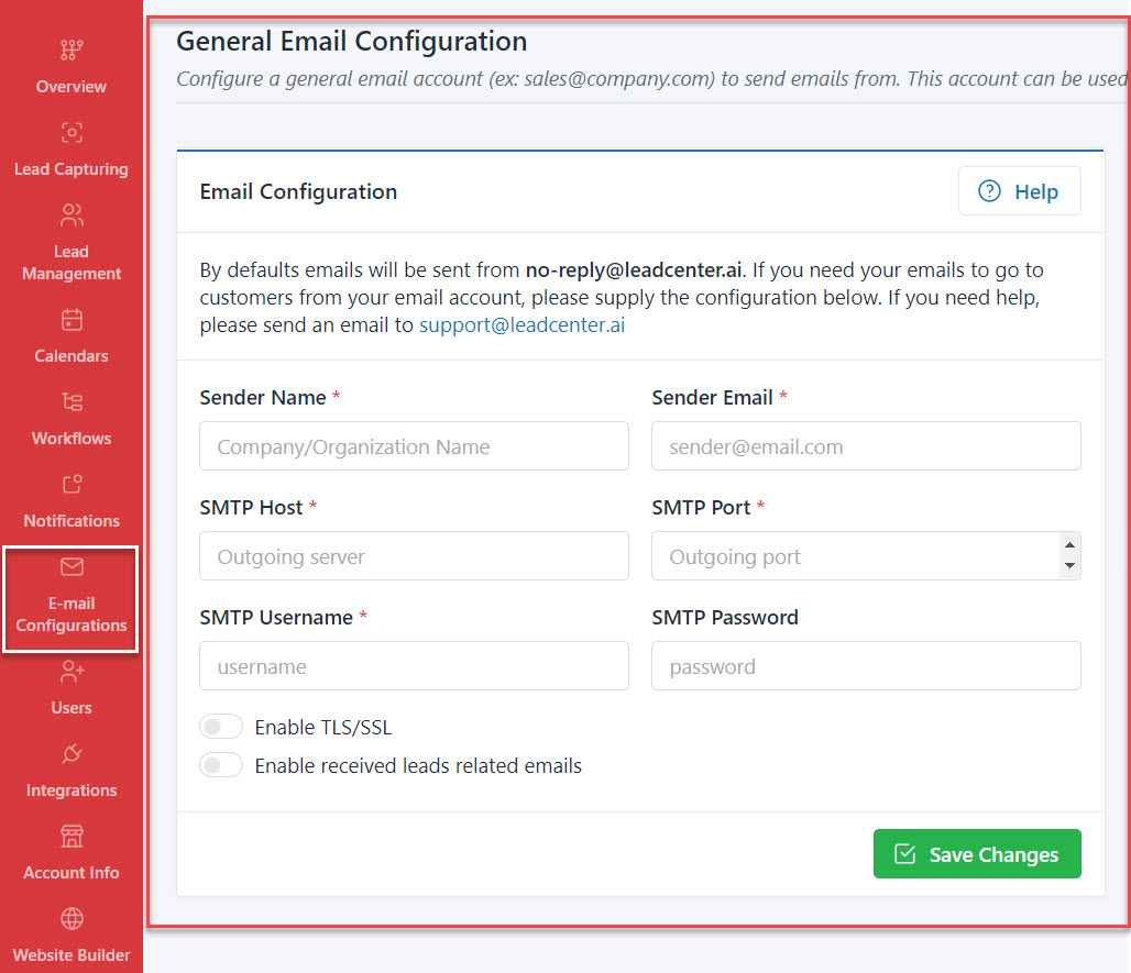 General Email Configuration