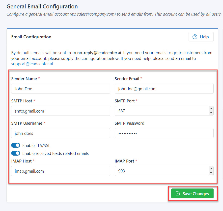 Account Level General Email Account