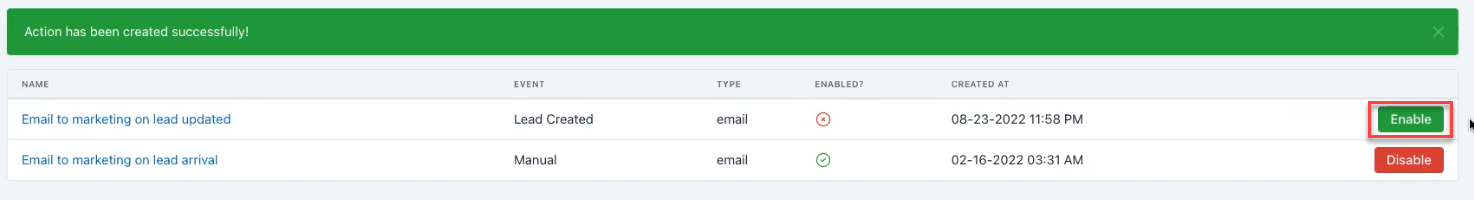 Setting Up Automated Actions Figure 44