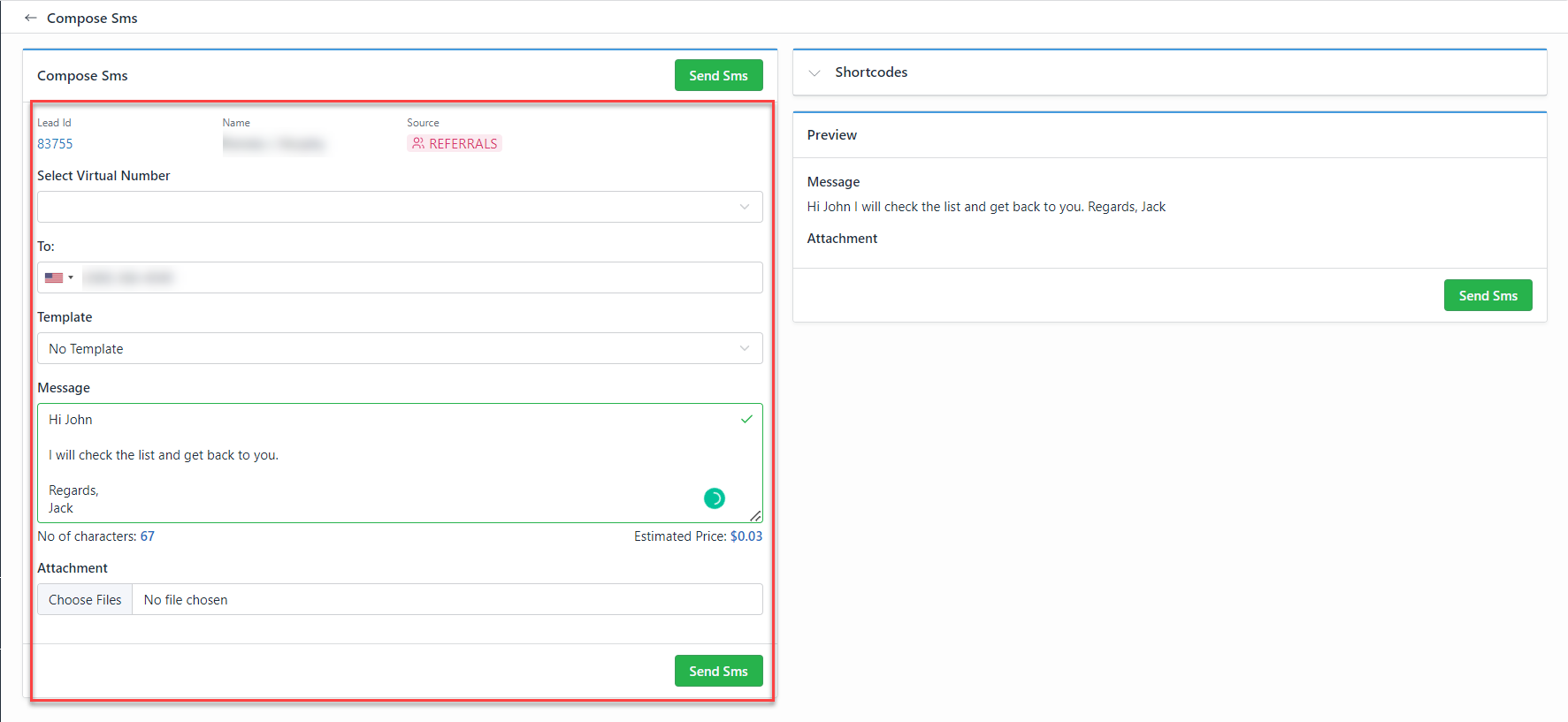 Sending and Receiving SMS