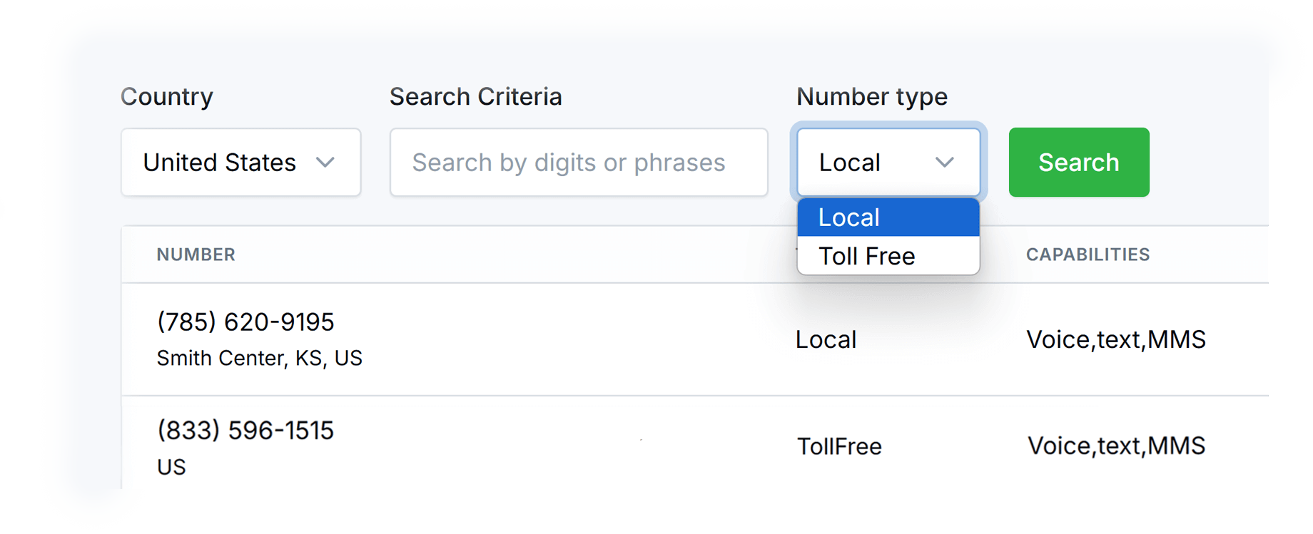 Local Presence in Any Area Code or Toll-Free Numbers