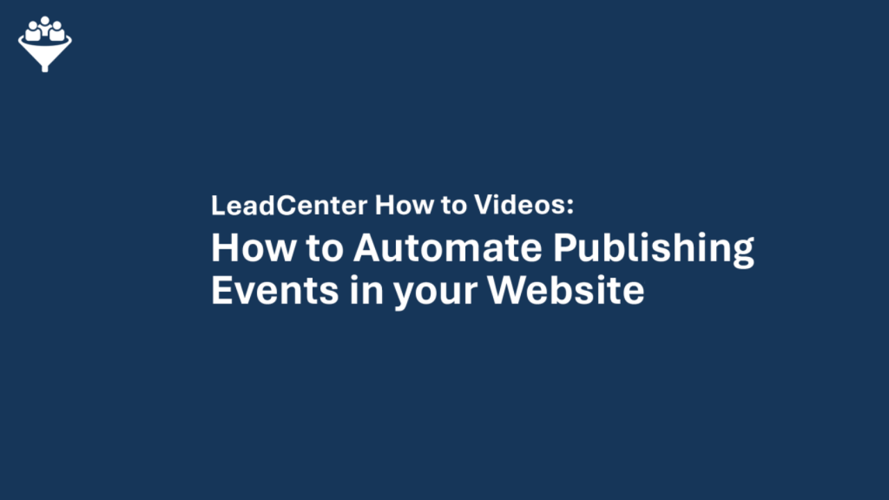 How to Automate Publishing Events in your Website