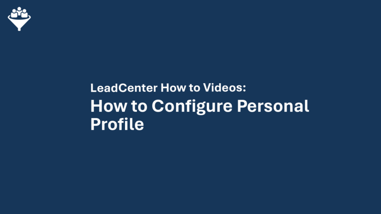 How to Configure Personal Profile