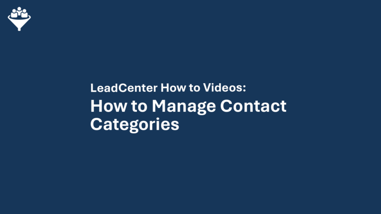 How to Manage Contact Categories