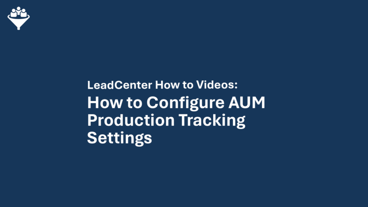 How to Configure AUM Production Tracking Settings