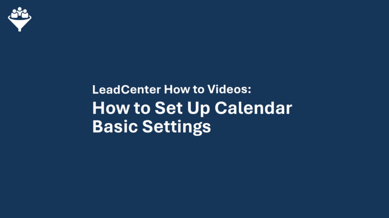 How to Set Up Calendar Basic Settings?