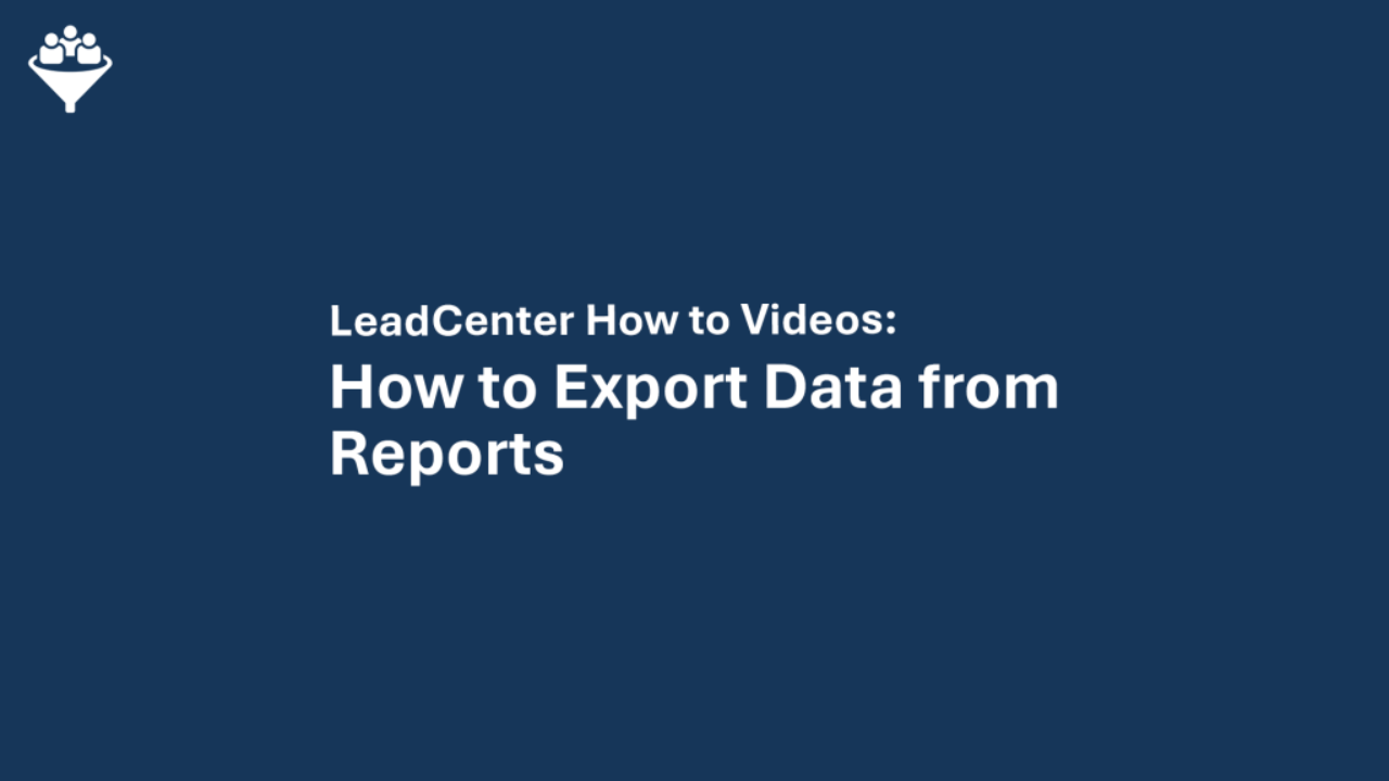 How to Export Data from Reports