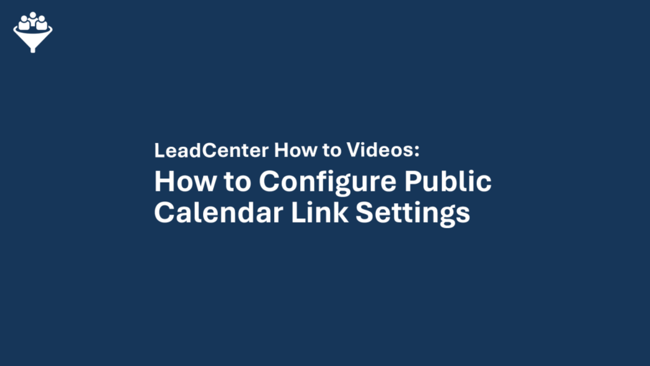 How to Configure Public Calendar Link Settings