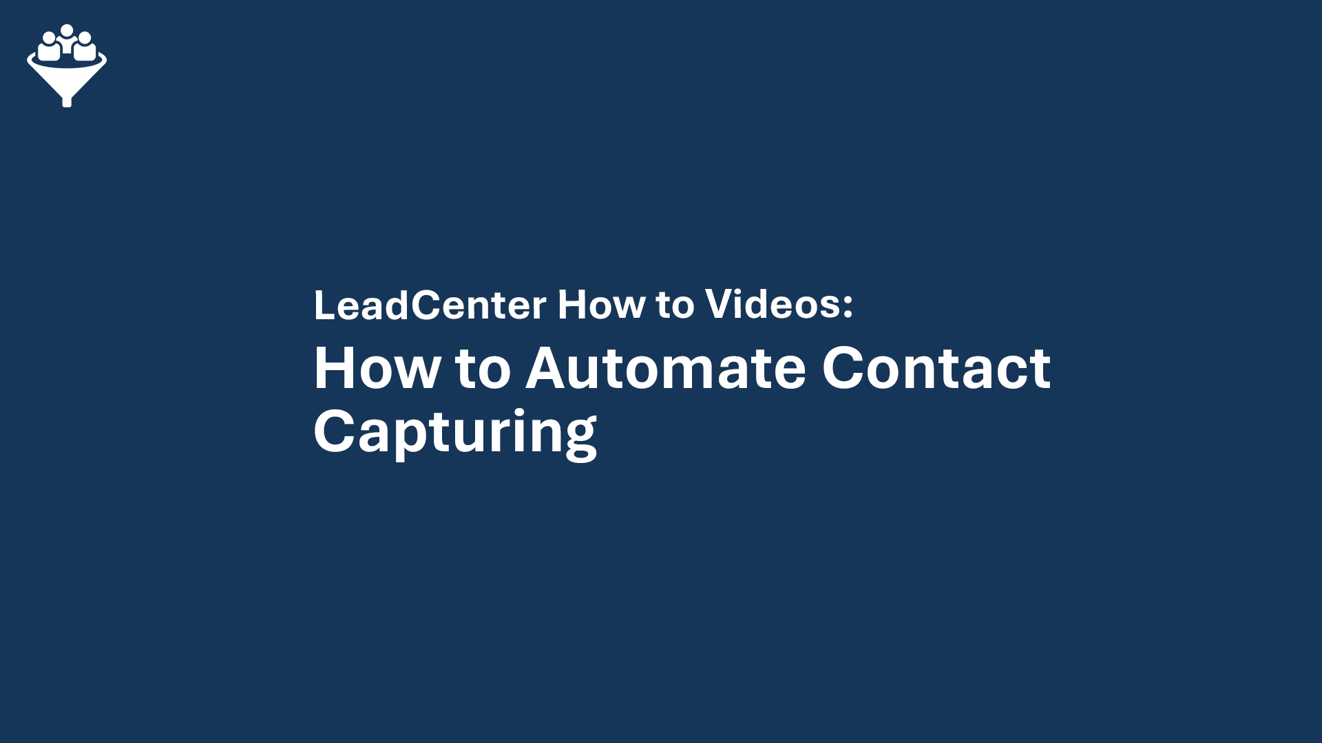 How to Automate Contact Capturing
