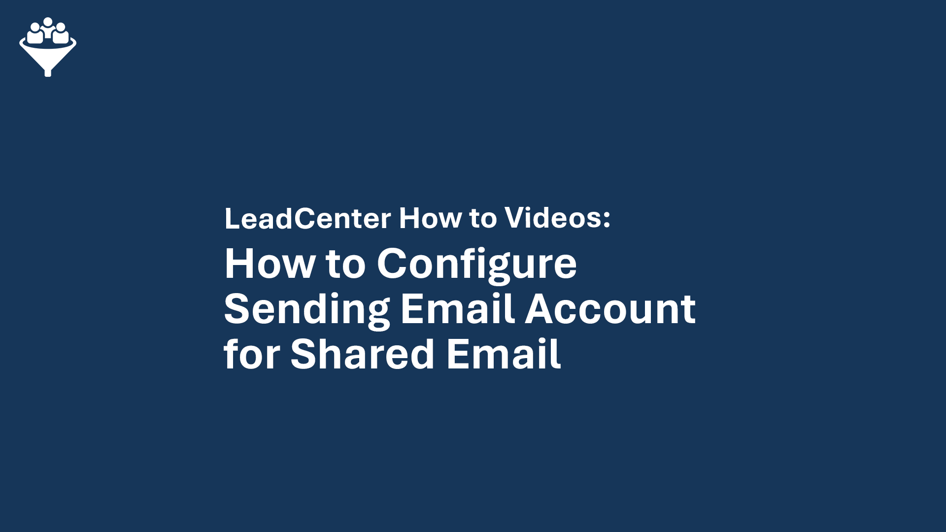 How to configure sending email account for shared email